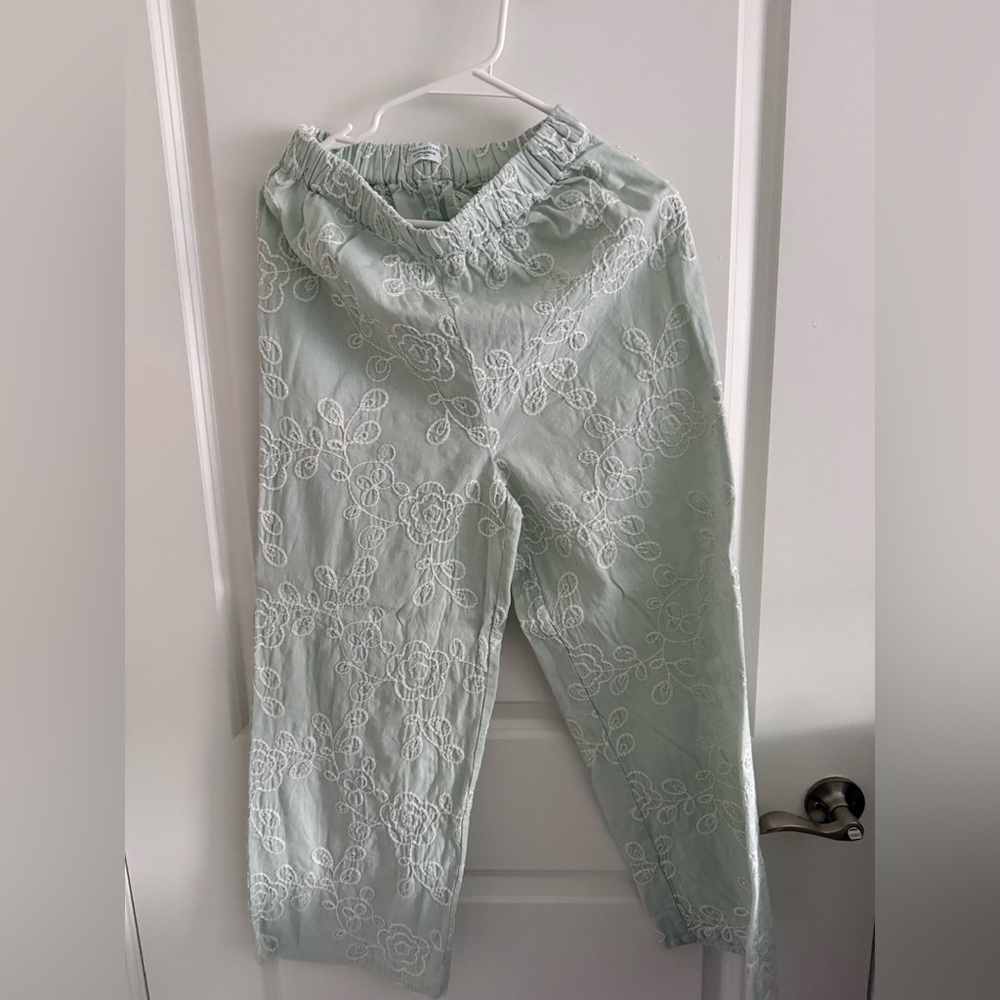 Primark Mint Green Embroidered Pants